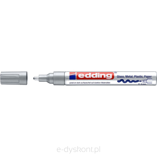Marker olejowy połyskujący e-750 EDDING, 2-4 mm, srebrny