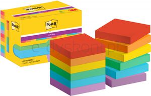 Post-It Karteczki samoprzylepne Super Sticky, 47,6x47,6mm, 12x90 kart., paleta Playful