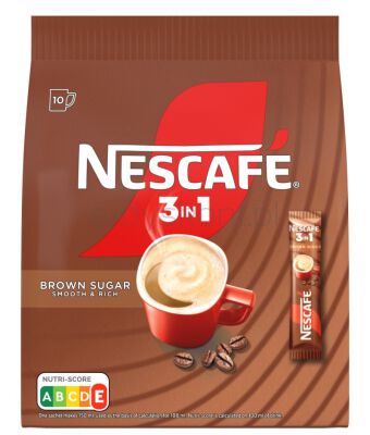 Nescafe Kawa Rozpuszczalna 3in1, brown sugar, torba, 165g