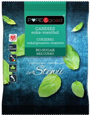 Pure & Good Cukierki Eukaliptusowo-Miętowe Ze Stewią B/C 50G