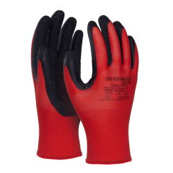 Donau Rękawice Safety Super Latex, Kat. Ii, Rozm. 6, Czerwone