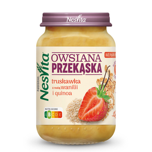 NESVITA Owsiana Przekąska Truskawka Nuta Wanili Quinoa 190g