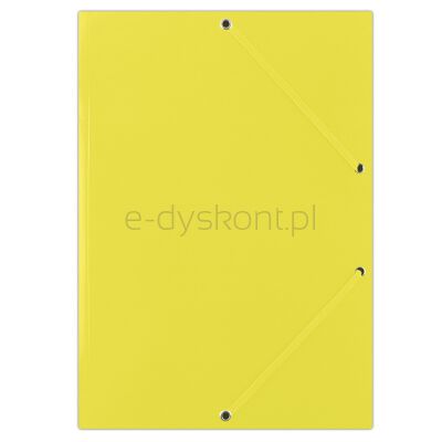 Donau Teczka Z Gumką Karton, A4, 400Gsm, 3-Skrz., Żółta 