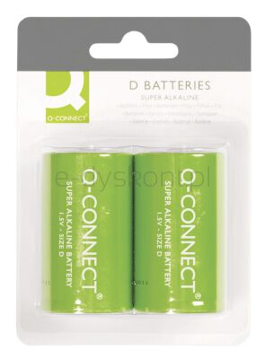 Q-Connect Baterie super-alkaliczne D, LR20, 1,5V, 2szt.