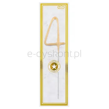 Złota Cyfra 4 (Zimny Ogień) 7,5 Cm