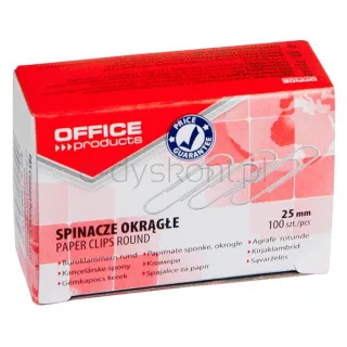 Office Products Spinacze okrągłe 25mm 100szt., srebrne
