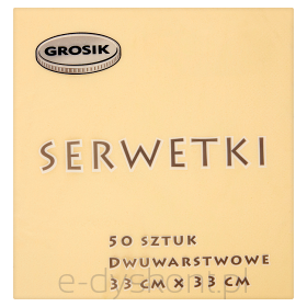 Grosik Serwetki Stołowe Ecru 33X33Cm 50 Sztuk