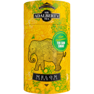 Adalbert's Tea herbata zielona z MELONEM - liściasta 100g w puszce kartonowej typu tuba