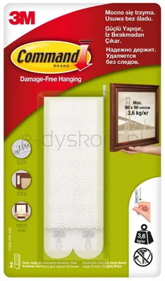 Rzepy COMMAND™ (17206 PL), do wieszania obrazów, duże, 2 szt., białe