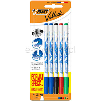 Bic marker Velleda 1721 suchościeralny miks kolorów blister 5szt