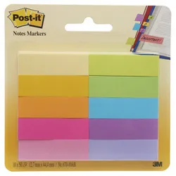 Post-It Zakładki indeksujące (670-10AB), papier, 12,7x44,4mm, 10x50 kart., mix kolorów