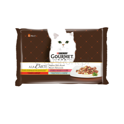 Karma dla kotów GOURMET Przepisy szefa kuchni A LA CARTE Mix - 4 smaki (4x85g) 3+1