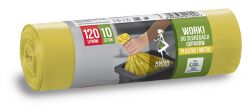 Anna Zaradna Worki do segregacji odpadów metal, plastik, 120 l, 10 szt., żółte, żółty