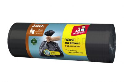 Jan Niezbędny Worki na śmieci 240l, 8szt., czarne