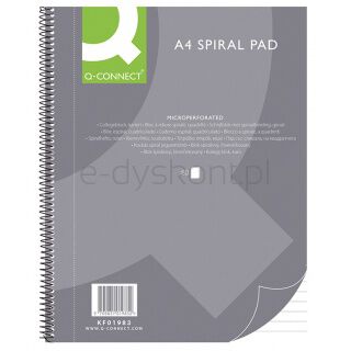 Q-Connect Kołonotatnik A4, w linię, 80 kart., 70gsm, perforacja [BIURO]