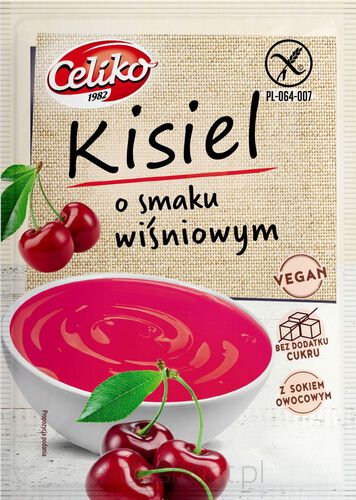 Kisiel O Smaku Wiśniowym Bez Dodatku Cukru Bezglutenowy 40 G - Celiko [BIO]