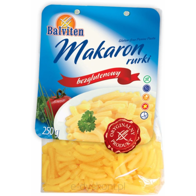 Balviten Makaron Rurki 250G. Produkt Bezglutenowy