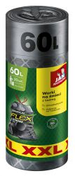 Jan Niezbędny Worki na śmieci magnum flex, z taśmą, 60l, 20szt., szare