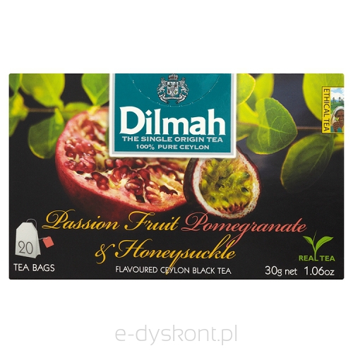 Dilmah Cejlońska Herbata Czarna Z Aromatem Marakui Granatu I Wiciokrzewu 30 G (20 Torebek