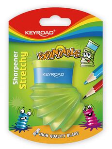 Temperówka KEYROAD Stretch Expandable, plastikowa, podwójna, blister, mix kolorów