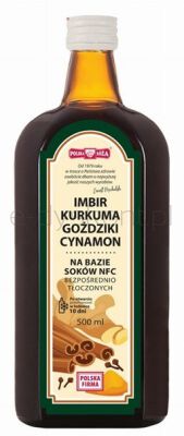 Polska Róża Napój NFC Imbir Kurkuma Goździki Cynamon 500 ml