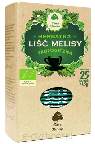 Herbatka Liść Melisy Bio (25 X 1,5 G) 37,5 G - Dary Natury [BIO]