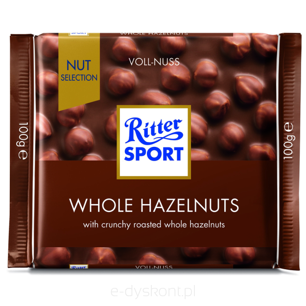 Ritter Sport Czekolada Mleczna Z Całymi Prażonymi Orzechami Laskowymi 100G