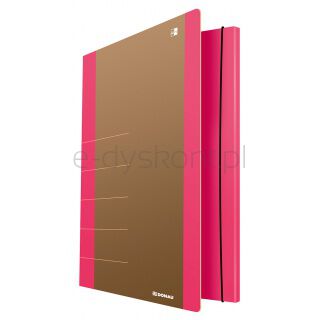 Donau Teczka z gumką Life, Karton, A4, 500gsm, 3-skrz., różowa