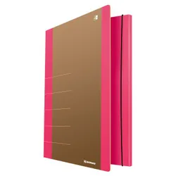 Donau Teczka z gumką Life, Karton, A4, 500gsm, 3-skrz., różowa