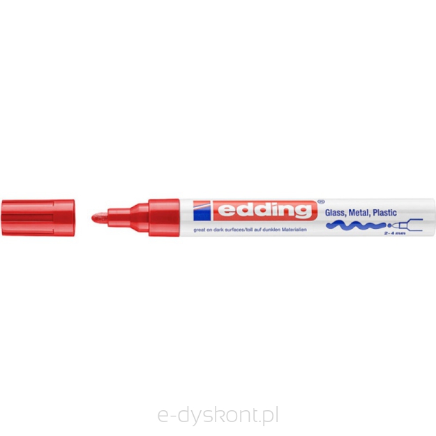Marker olejowy połyskujący e-750 EDDING, 2-4 mm, czerwony