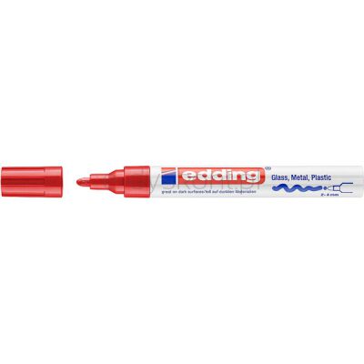 Edding Marker olejowy połyskujący e-750 2-4 mm, czerwony [BIURO]