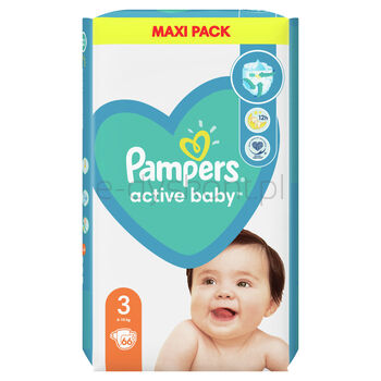 Pampers Active Baby Rozmiar 3, 66 Pieluszek, 6-10 Kg