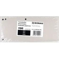 Donau Przekładki Karton 1/3 A4, 235x105mm, 100szt., szare