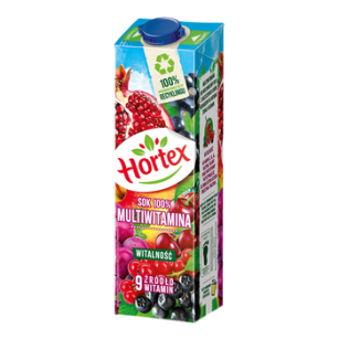 Hortex Sok 100% Multiwitamina Wzbogacony W 9 Witamin Karton 1L