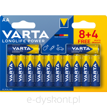 Baterie VARTA Longlife Power AA 8szt+4szt gratis