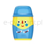Temperówka plastikowa KEYROAD Hello, z gumką, podwójna, z pojemnikiem, display, mix kolorów - 4