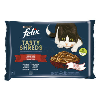 Felix Tasty Shreds Wołowina Kurczak (4X80G)