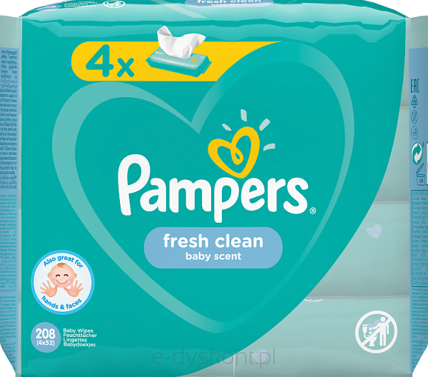 Pampers Chusteczki Pielegnacyjne Fresh Clean 4X52 Szt