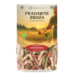 Bartolini Makaron Ekologiczny orkiszowy 3 smakowy świderek 250g