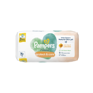 Pampers Harmonie Protect & Care Chusteczki nawilżane dla dzieci 3 opakowania = 132 chusteczki