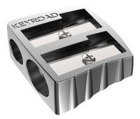 Keyroad Temperówka Metal, aluminiowa, podwójna, pakowana na displayu, srebrna [BIURO]