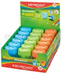 Temperówka KEYROAD Ripple, plastikowa, podwójna, z pojemnikiem, pakowane na displayu, mix kolorów - 2