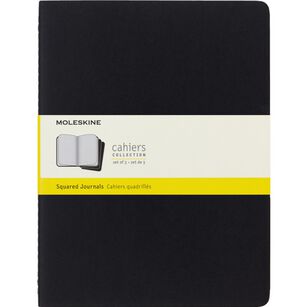 Zestaw 3 Zeszytów Moleskine Cahier Journals Xl (19X25Cm) W Kratkę, 120 Stron, Czarny