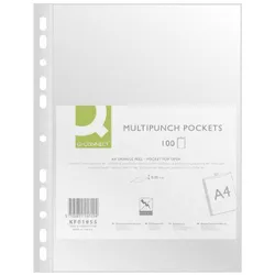 Q-Connect Koszulki na dokumenty PP, A4, groszkowe, 50mikr., 100szt.