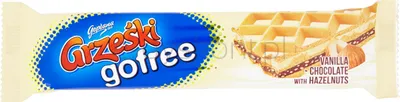 Grześki Gofree Wafel Przekładany Kremem O Smaku Waniliowo-Czekoladowym Z Orzechami Laskowymi 33 G