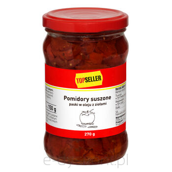 Topseller Pomidory suszone paski w oleju z ziołami 270g/150g