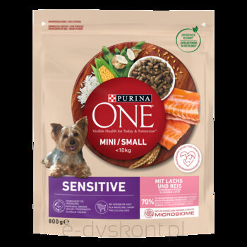 Purina One Mini Sensitive Karma Dla Psów Z Łososiem Z Ryżem 800G