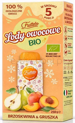 Lody do zamrażania brzoskwinia-gruszka 100% owoców BIO 5 x 50 g
