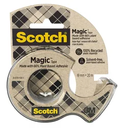 Taśma Biurowa Ekologiczna Scotch® Magic™ (9-1920D), Matowa, Z Dyspenserem, 19Mm, 20M