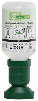 PLUM Eyewash Płyn do oczu 0,9% chlorku sodu, z nakładką na oko, 200ml